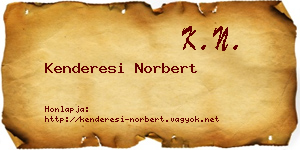Kenderesi Norbert névjegykártya