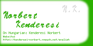 norbert kenderesi business card